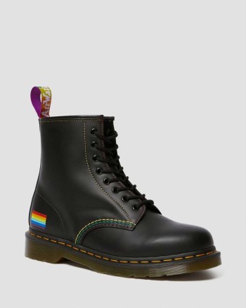 Dr Martens 1460 For Pride Smooth Leather Šnurovacie Čižmy Damske Čierne | 0754-FMTUK